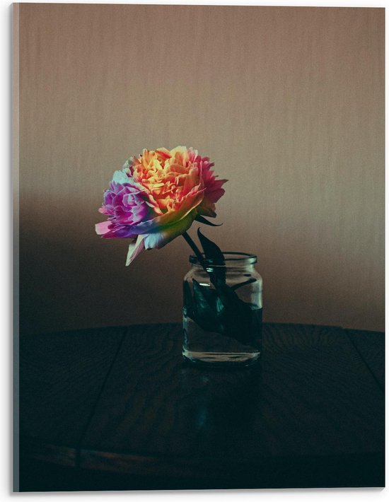 Acrylglas - Gekleurde Bloemen in Vaas - 30x40cm Foto op Acrylglas (Met Ophangsysteem)