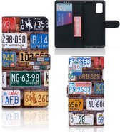Wallet Book Case Geschikt voor Samsung Galaxy A02s Flip Cover Geschikt voor Samsung M02s GSM Hoesje Kentekenplaten
