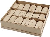 Huis, h: 9,5-12 cm, b: 5,5-6,5 cm, 36stuks, diepte 3 cm