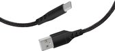 Mobiparts Braided USB-A naar USB-C Kabel 1 Meter - Zwart