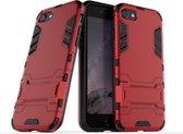 Voor iPhone SE2 PC + TPU schokbestendige beschermhoes met houder (rood)