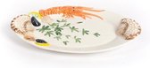 Plat de poisson ovale avec coquilles de homard et moules grand 44 x 27 cm | V008 | Piccobella