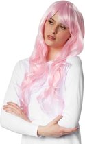 dressforfun - Pruik lang haar lokken roze - verkleedkleding kostuum halloween verkleden feestkleding carnavalskleding carnaval feestkledij partykleding - 303627