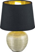 LED Tafellamp - Tafelverlichting - Trinon Lunola - E14 Fitting - Rond - Mat Goud - Keramiek