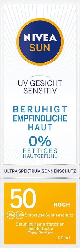 NIVEA SUN Zonnecrème Gezicht Gevoelig SPF 50, 50 ml