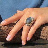 Zilveren ring Labradoriet Anello