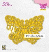 SD199 Snijmal Nellie Snellen - filigraan vlinder groot - opengewerkte mal vlinders - butterfly - 10 x 7,5 cm