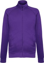 Fruit Of The Loom Heren lichtgewicht sweatshirt met volledige ritssluiting (Paars)