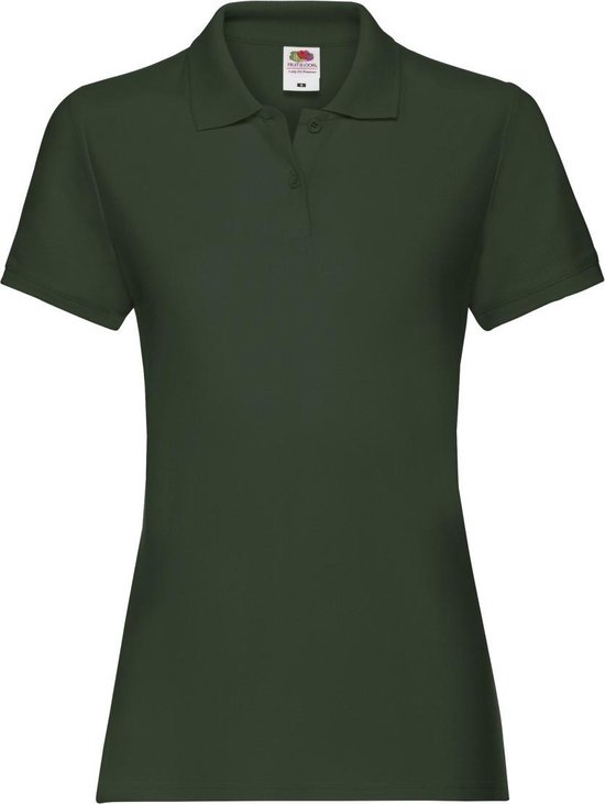 Fruit Of The Loom Vrouwen Dames-Fit Premium Poloshirt Met Korte Mouwen (Bottle Groen)