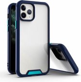 iPhone 11 Pro Max Bumper Case Hoesje - Apple iPhone 11 Pro Max – Transparant / Blauw