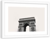Foto in frame , Arc De Triomphe , Parijs  ,120x80cm , Zwart wit , wanddecoratie