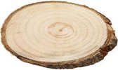 Houten schijf met bast - afm 9 -5x6 cm - dikte 6 mm - Creotime - 12 stuks