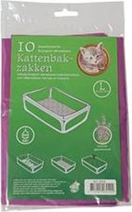 Boon Bio-Kattenbakzakken Lavendel - Maat L - 10 stuks (50 x 20 x 37 cm) |  bol.com