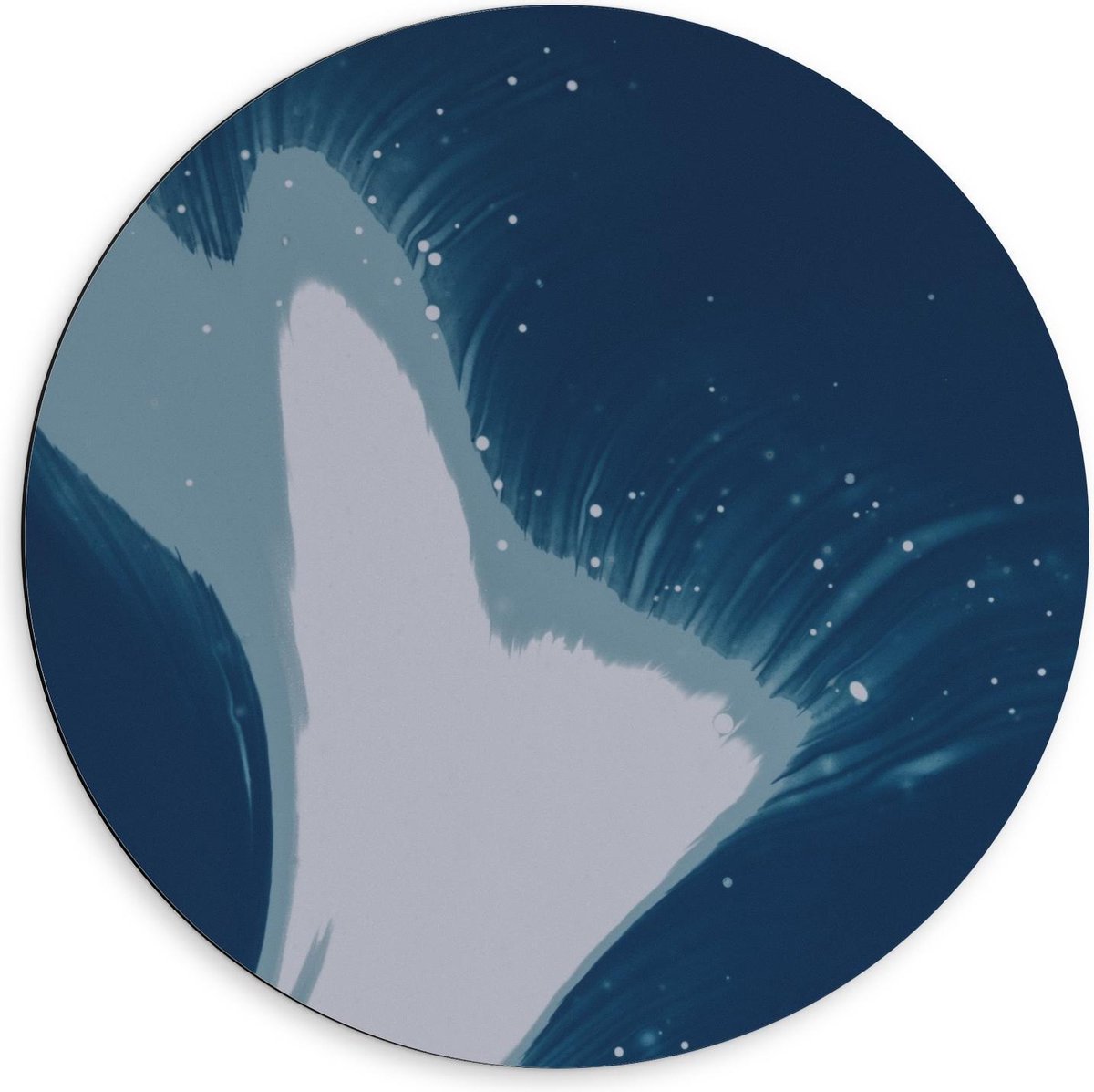 Dibond Wandcirkel - Verf met Blauw Tinten - 60x60cm Foto op Aluminium Wandcirkel (met ophangsysteem)