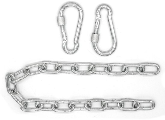 Hangstoel ketting met twee karabijnhaken, roestvrij staal opknoping kits voor hangmatten ponszakken zware 400lbs capaciteit binnen buiten