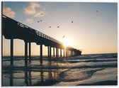 Dibond - Grote Brug over Zee - 40x30cm Foto op Aluminium (Wanddecoratie van metaal)