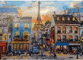 Schilderenopnummers.com® - Schilderen op nummer volwassenen - Zonsondergang Parijs - 50x40 cm - Paint by numbers