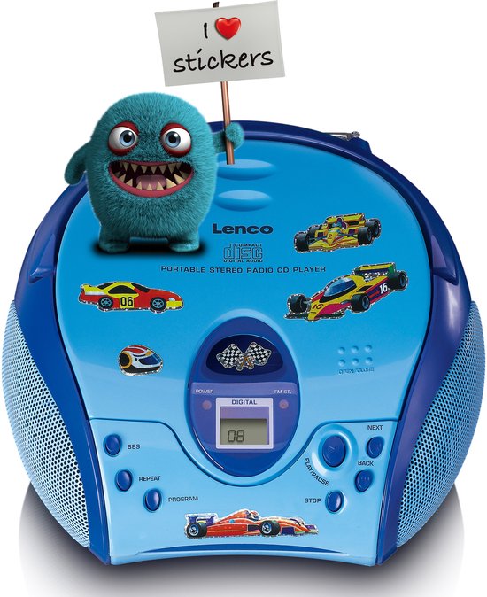 Lenco SCD-24 Children's CD Player, Radio, Stereo System, Aux-in Headphone Jack, LCD Display, Battery and Power Supply - Pink : Lenco
