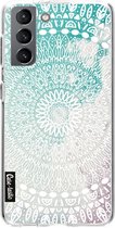 Casetastic Samsung Galaxy S21 4G/5G Hoesje - Softcover Hoesje met Design - Rainbow Mandala Print