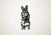 Wanddecoratie - Hond - Franse bulldog 2 - L - 109x41cm - Zwart - muurdecoratie - Line Art