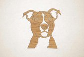Wanddecoratie - Hond - Engelse Stafford 6 - S - 48x45cm - Eiken - muurdecoratie - Line Art