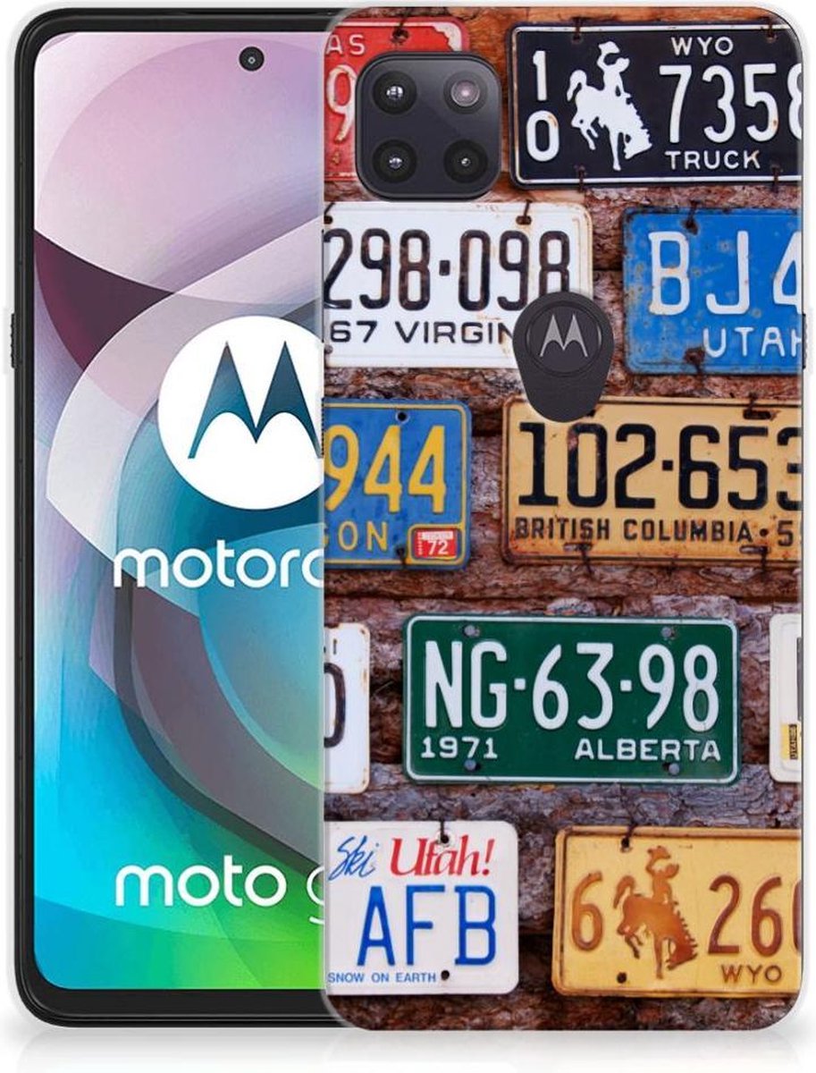Motorola Moto G 5G Siliconen Hoesje met foto Kentekenplaten