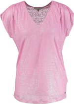 Garcia roze shiny linnen relaxed fit shirt valt ruim - Maat S