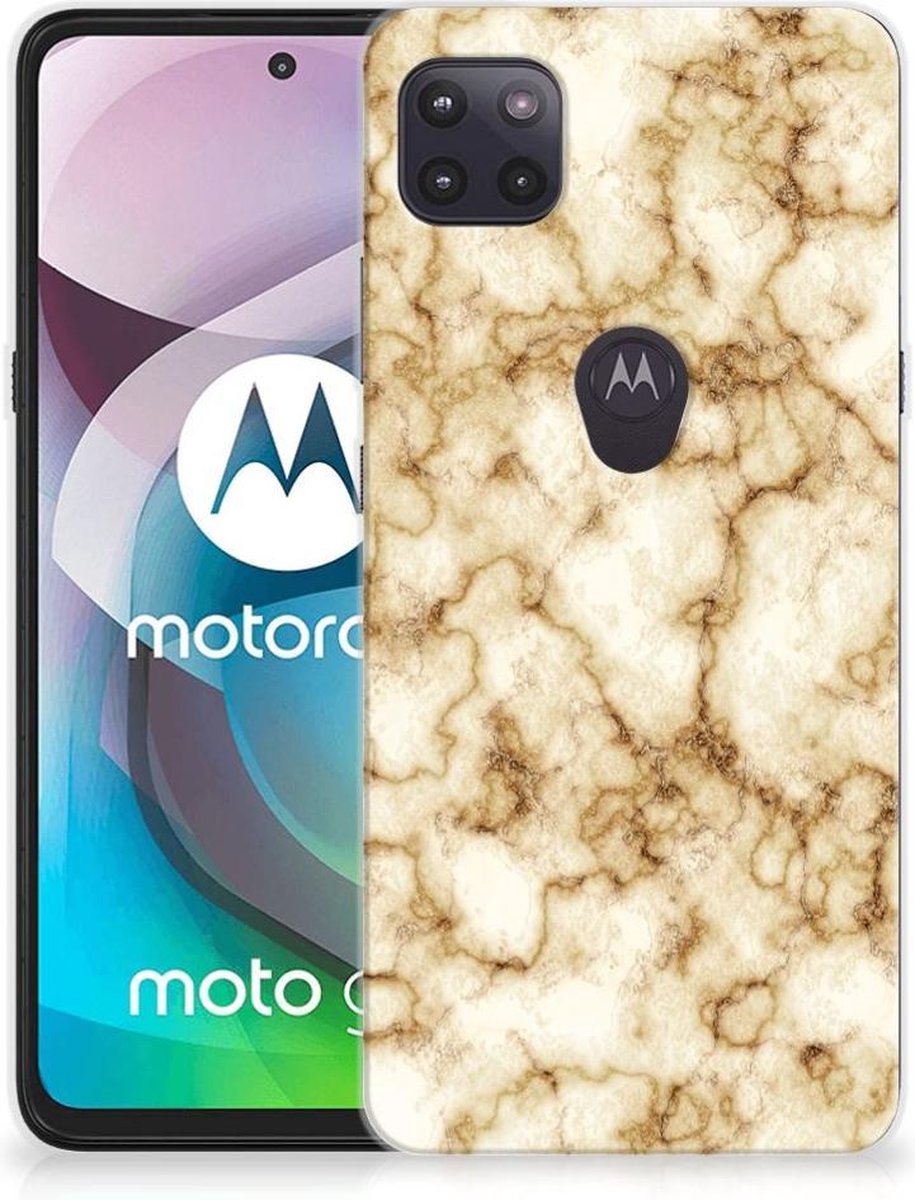 Motorola Moto G 5G TPU Siliconen Hoesje Marmer Goud