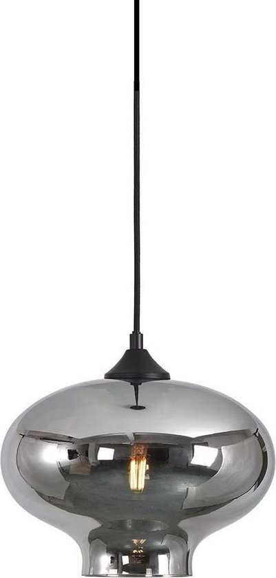Artdelight - Hanglamp Toronto Ø 27 cm rook glas zwart | bol.com
