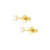 Sparkle studs | Oorbellen 925 zilver goldplated | 3 mm