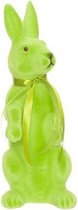 Paashaas beeldje - Paashaas decoratie - Paasdecoratie - Flocked groen - 28cm