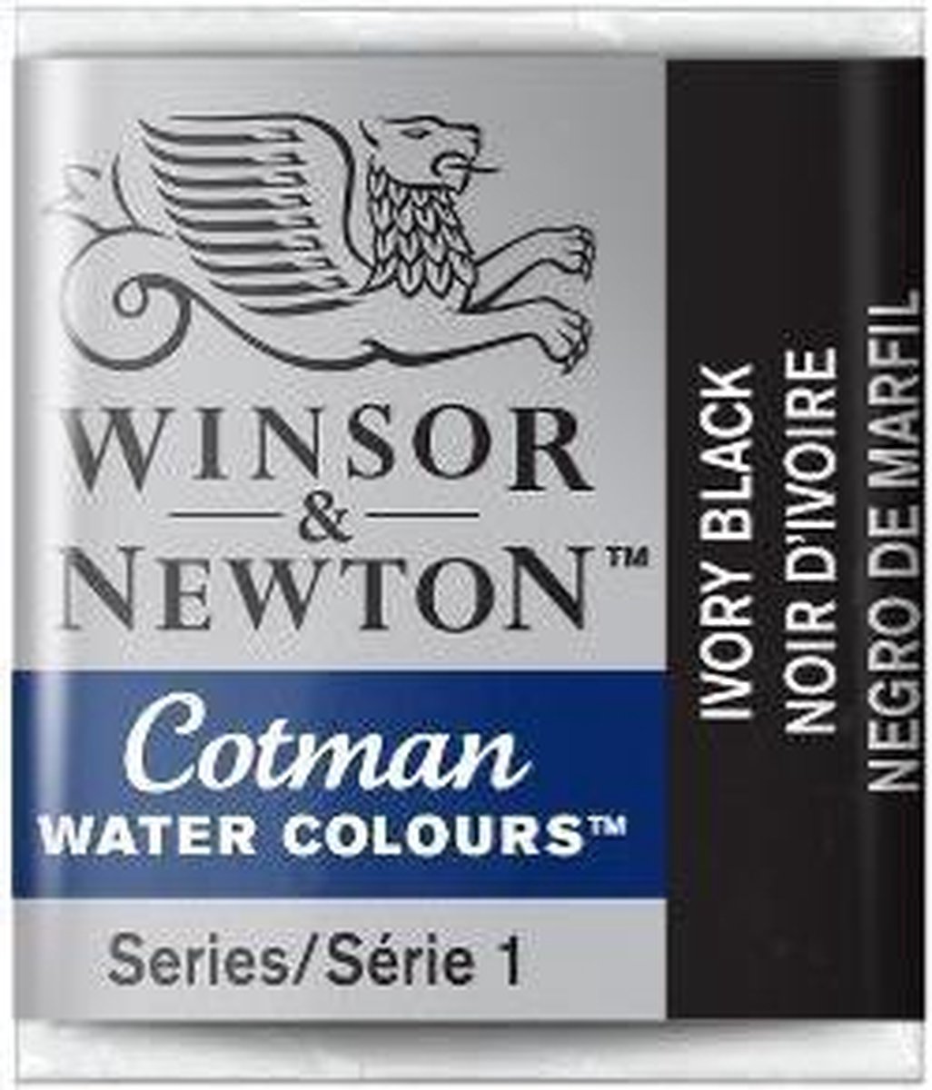 W&N Cotman Aquarelverf Half Napje Ivory Black - Winsor & Newton