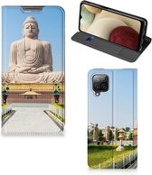 Bookcase Geschikt voor Samsung Galaxy A12 Smartphone Hoesje Boeddha