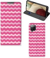 GSM Hoesje ontwerpen Geschikt voor Samsung Galaxy A12 Fotohoesje Waves Pink
