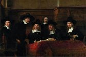 Canvas Staalmeesters - Schilderij van Rembrandt van Rijn - MuurMedia - schilderij - Gildemeester collectie - 20x30