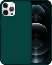 iPhone 11 Pro Max Case Hoesje Siliconen Back Cover - Apple iPhone 11 Pro Max - Donkergroen