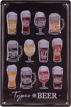 Metalen plaatje - Types of Beer