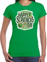 St. Patricks day t-shirt groen voor dames - Happy St. Patricks day - Ierse feest kleding / outfit / kostuum XS