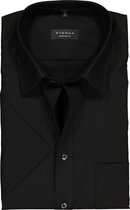 ETERNA comfort fit overhemd - korte mouw - poplin heren overhemd - zwart - Strijkvrij - Boordmaat: 40