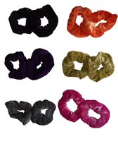 Scrunchies Velvet - 12 Stuks - Haar Wokkel - Haar Elastiek - Multipack