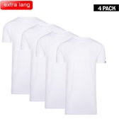 Cappuccino - Extra Lange T-Shirts - 4-Pack - Ronde Hals - Wit