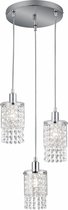 LED Hanglamp - Hangverlichting - Torna Pocino - E14 Fitting - 3-lichts - Rond - Mat Chroom - Aluminium