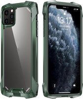 Apple iPhone 12 Pro Hoesje - Mobigear - Metal Tough Serie - Hard Kunststof Backcover - Groen - Hoesje Geschikt Voor Apple iPhone 12 Pro