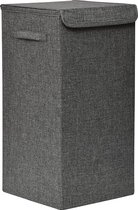 Praktische Opvouwbare wasmand met deksel en handvaten, 60x30x30cm â€“ Heather Grey â€“ Was sorteerder â€“ Wasmand â€“ Opbergmand â€“ Opvouwbaar â€“ Draagbaar â€“ MDF/Polyester