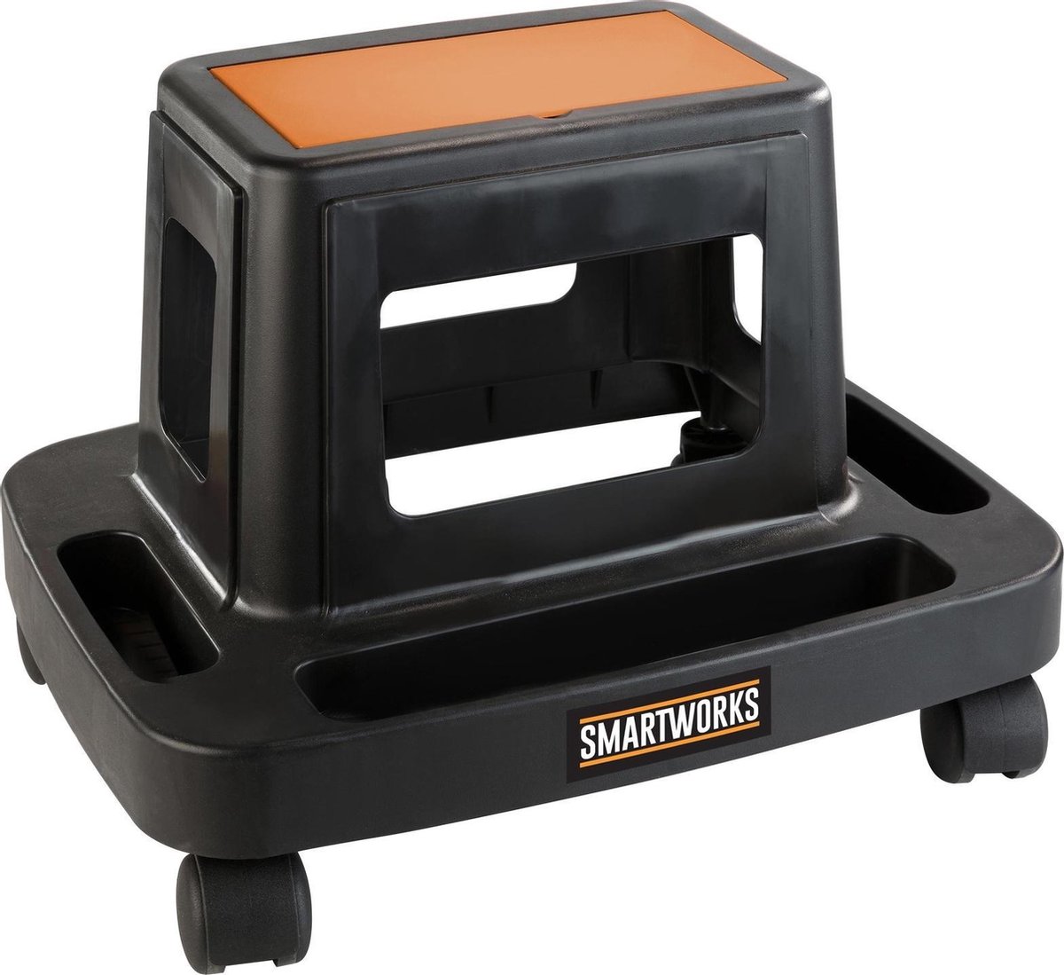 WilTec Tabouret Mécanicien Mobile 37,5x36x38,5cm - Servante Atelier Avec Roulette Et Rangement