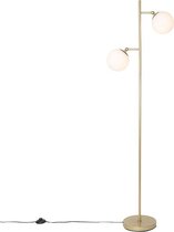 QAZQA pallon - Art Deco Vloerlamp | Staande Lamp - 2 lichts - H 1530 mm - Wit -  Woonkamer | Slaapkamer | Keuken