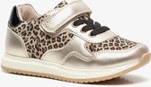 TwoDay leren meisjes sneakers met luipaardprint - Goud - Maat 28