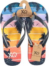 Xq Footwear Teenslippers Strand Heren Eva Blauw/oranje Mt 45