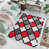 Tapiso Pinky Vloerkleed Woonkamer Slaapkamer Marokkaans Patroon Tiener Kleurrijk Design Trendy Praktisch Interieur Duurzaam Hoogwaardig Tapijt Maat - 120 x 170 cm