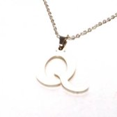 Ketting alfabet Q - Zilver